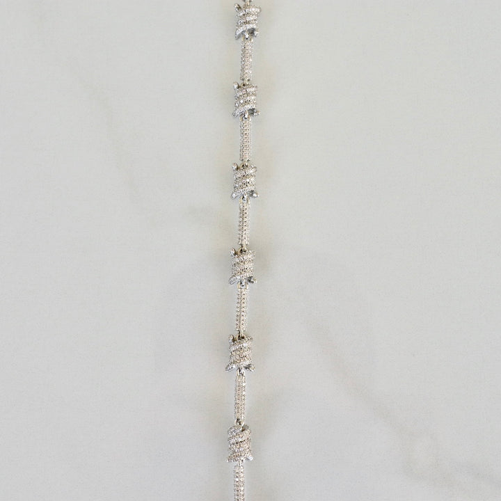 Barbed Wire Bracelet - White Gold