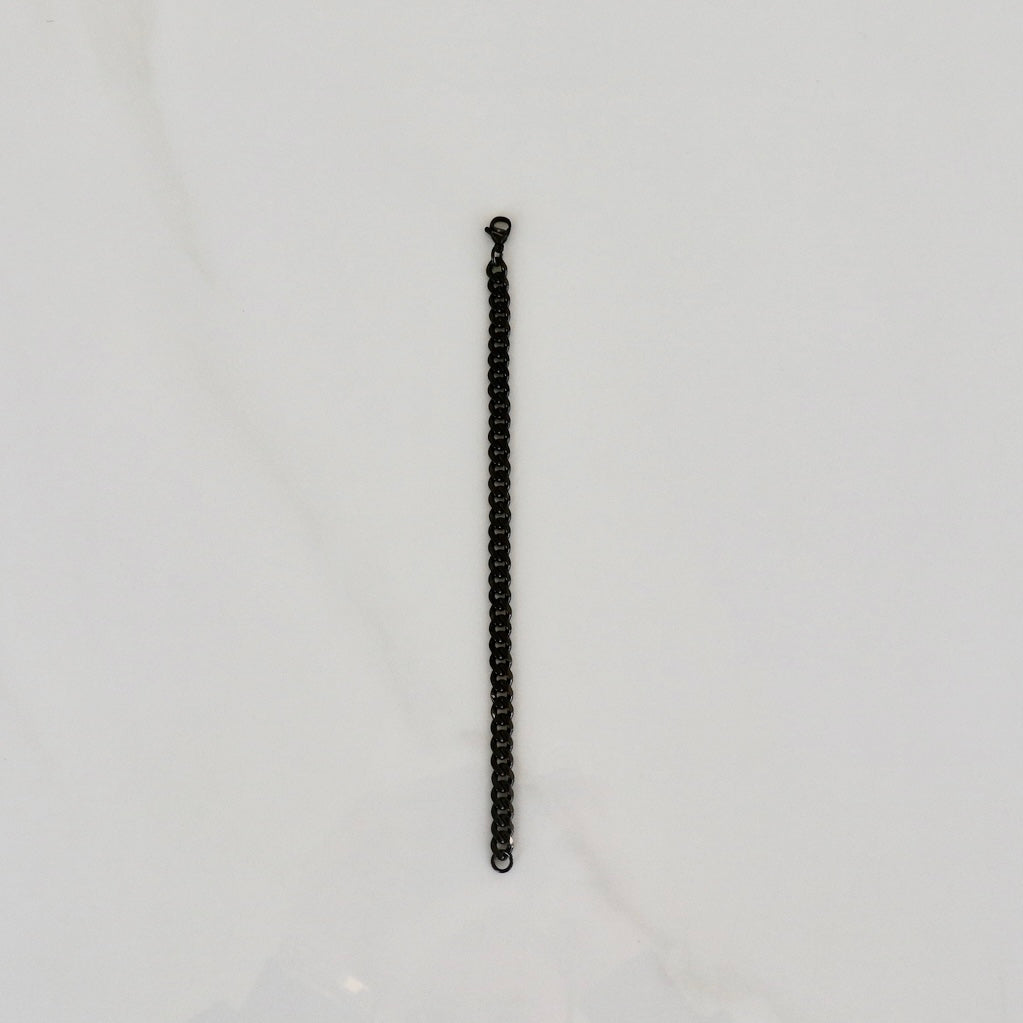 Cuban Link Bracelet - Black (7mm)