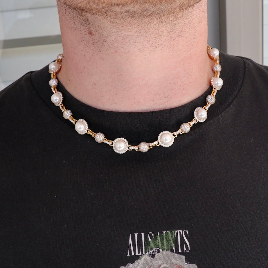 Iced Ball/Pearl Link Chain