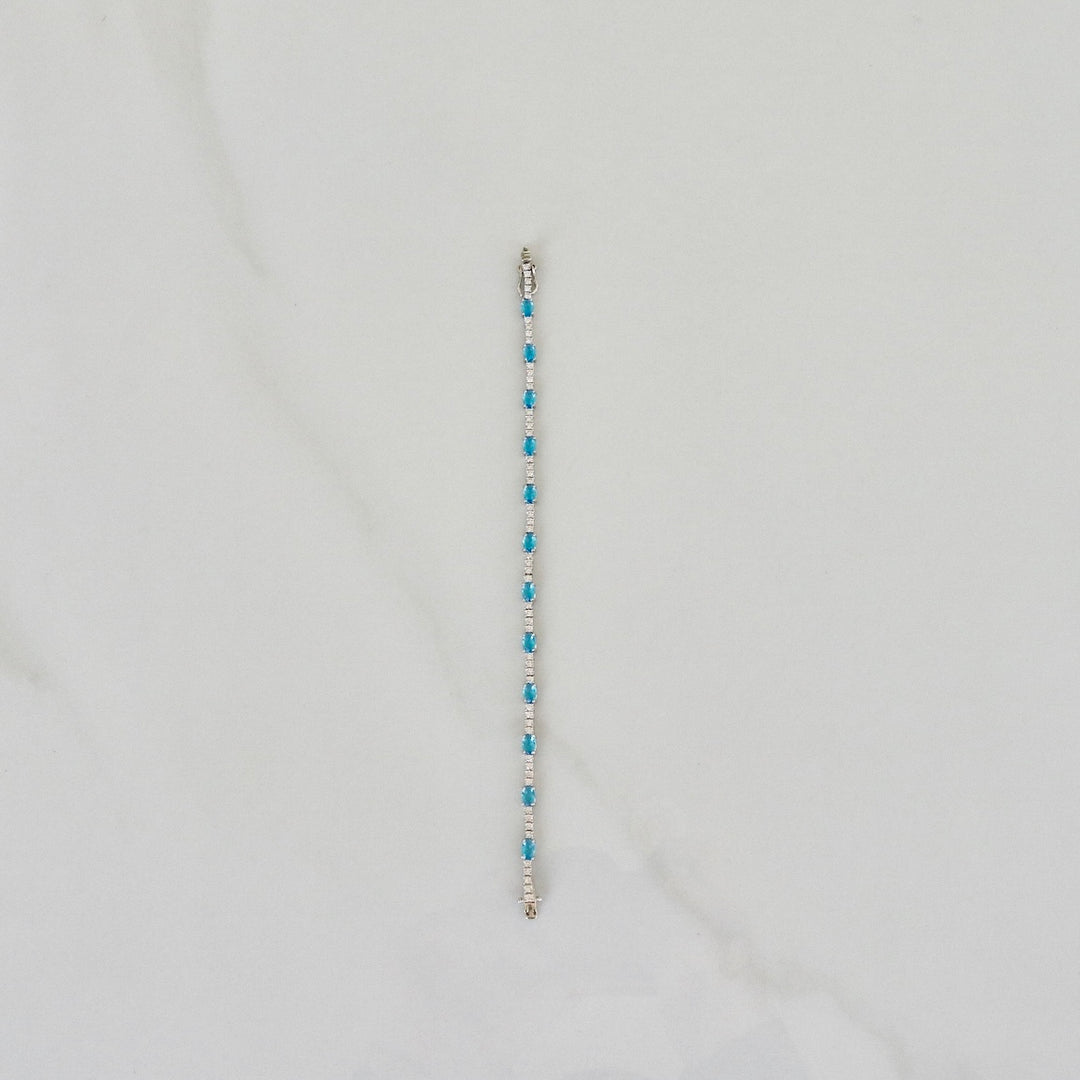 Tennis Bracelet White/Blue - 3mm