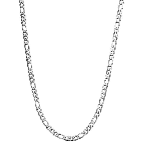 Close Up of Figaro Chain - Silver 