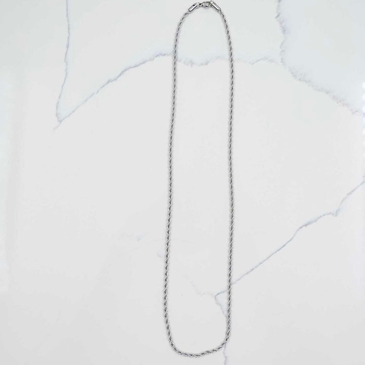 Rope Chain - Silver on White Marble