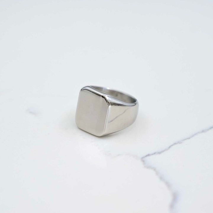 Signet Ring - Silver on White Marble