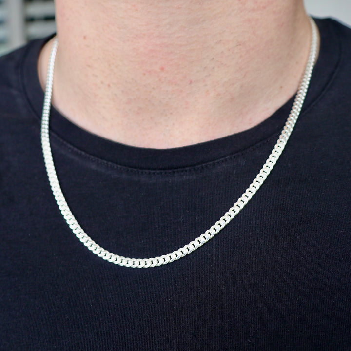 Cuban Miami Curb Link Chain - 4mm (925 Sterling Silver)