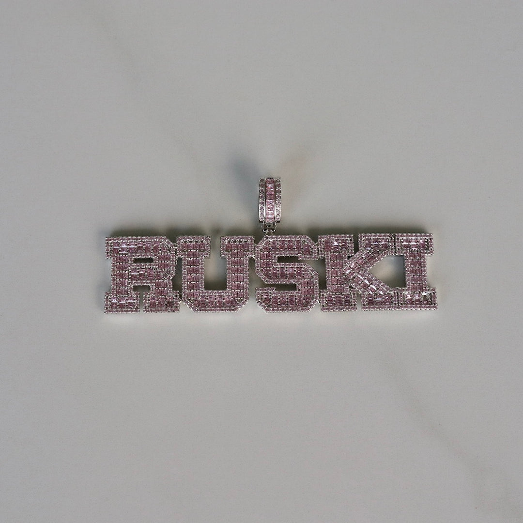 Custom Pink Baguette Pendant