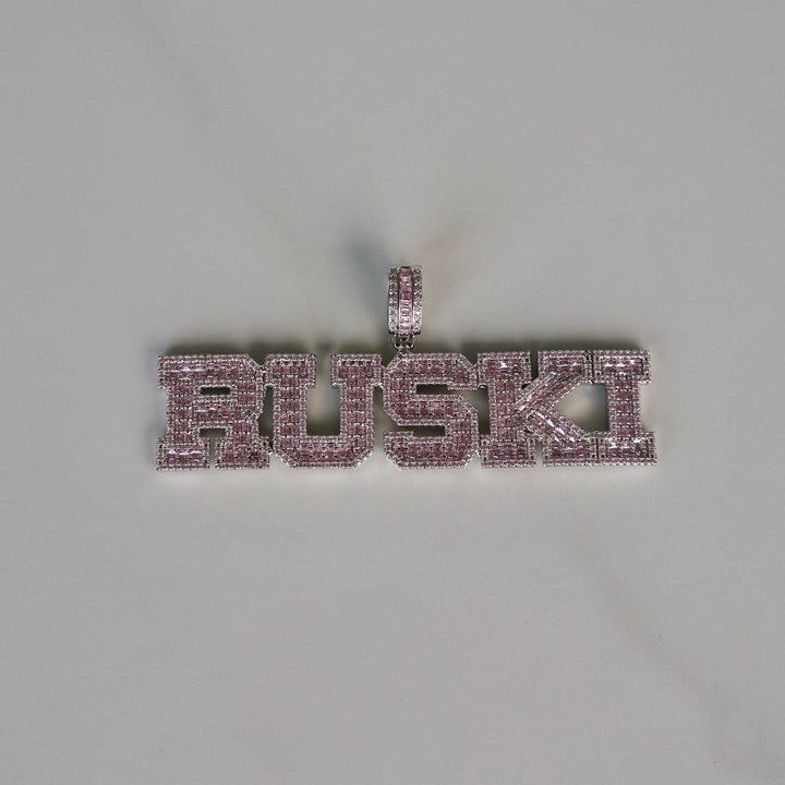 Custom Pink Baguette Pendant